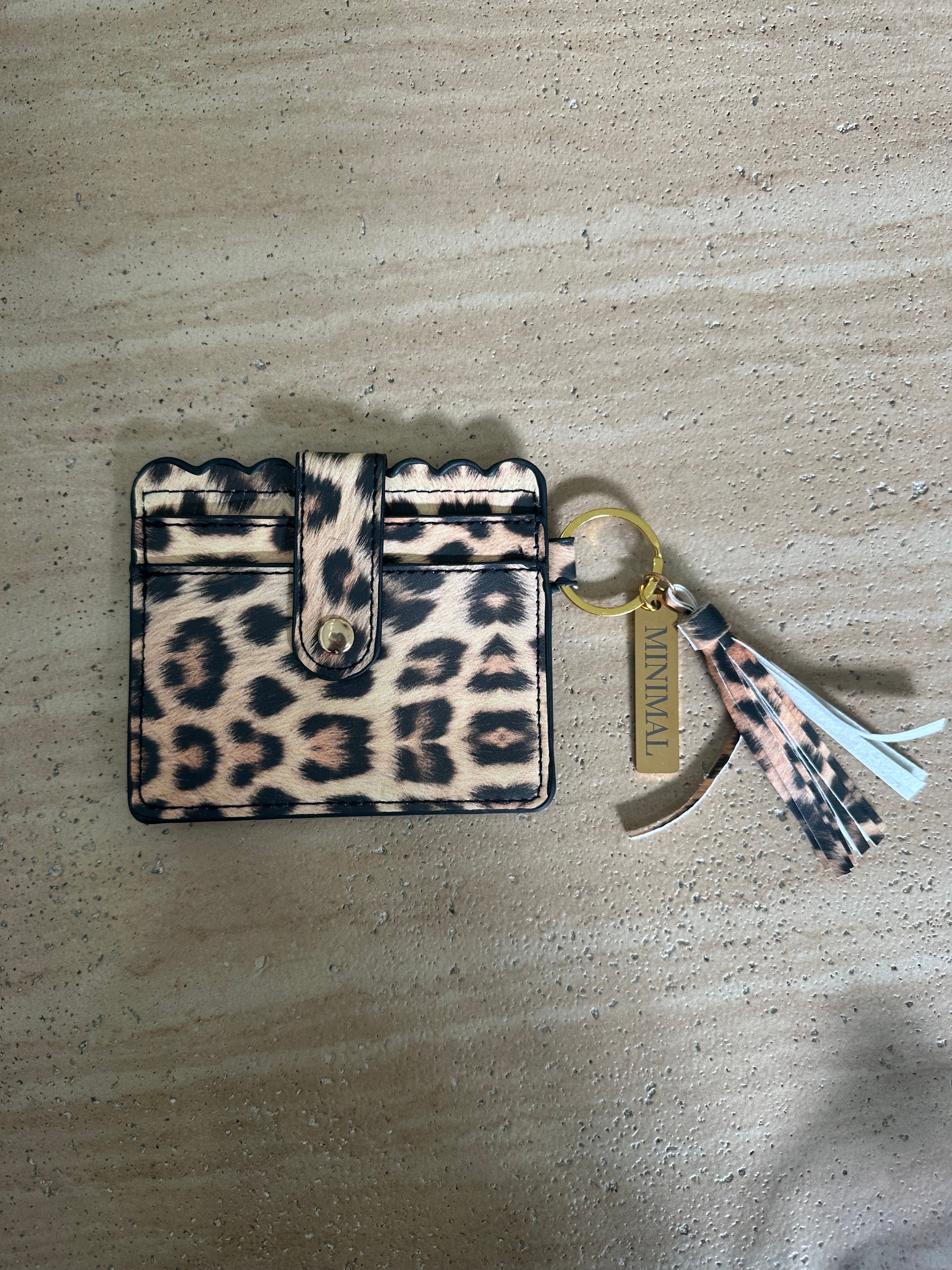 Card & Key Wallet - Leopard Print