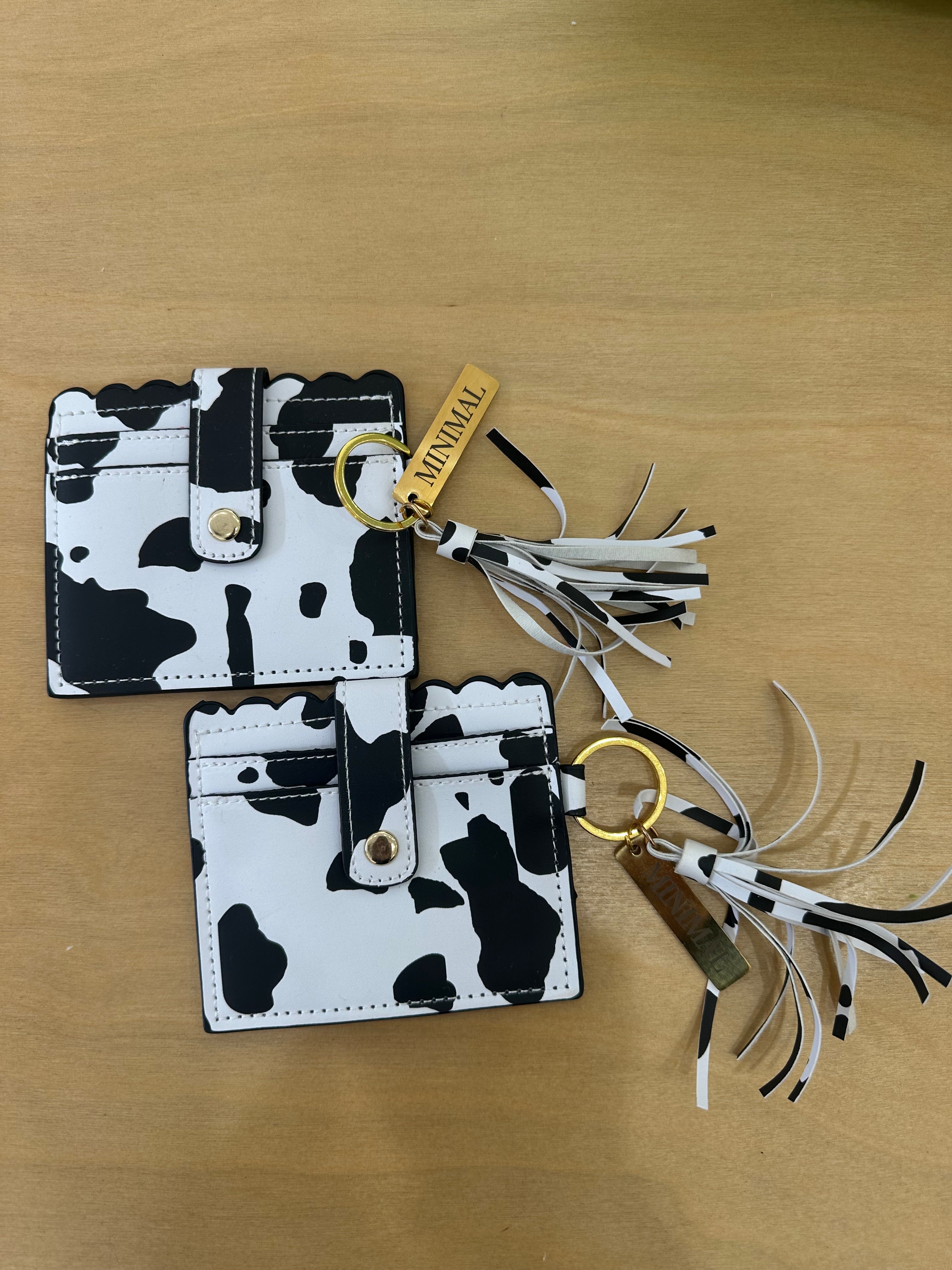 Card & Key Wallet - Cow Print