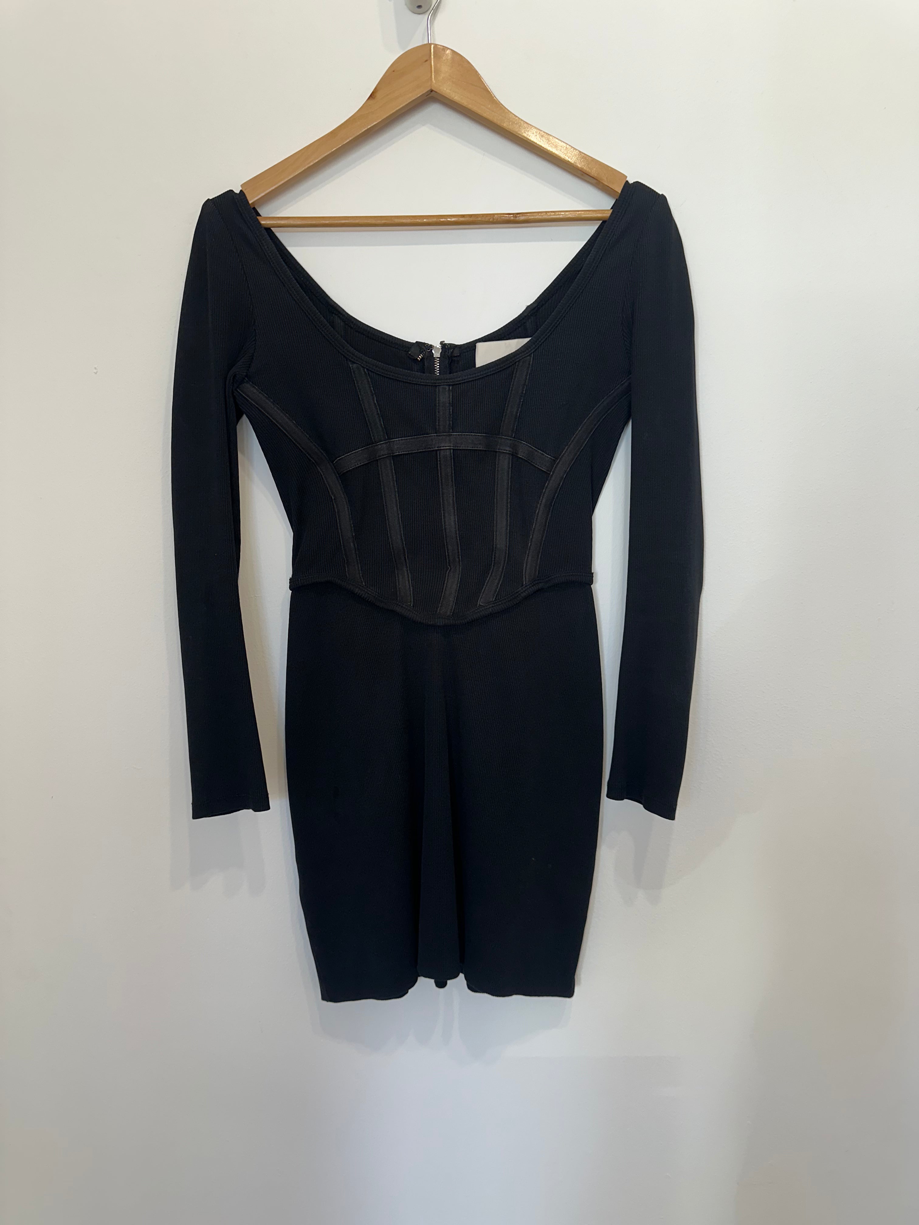 Rib Corset Mini Black