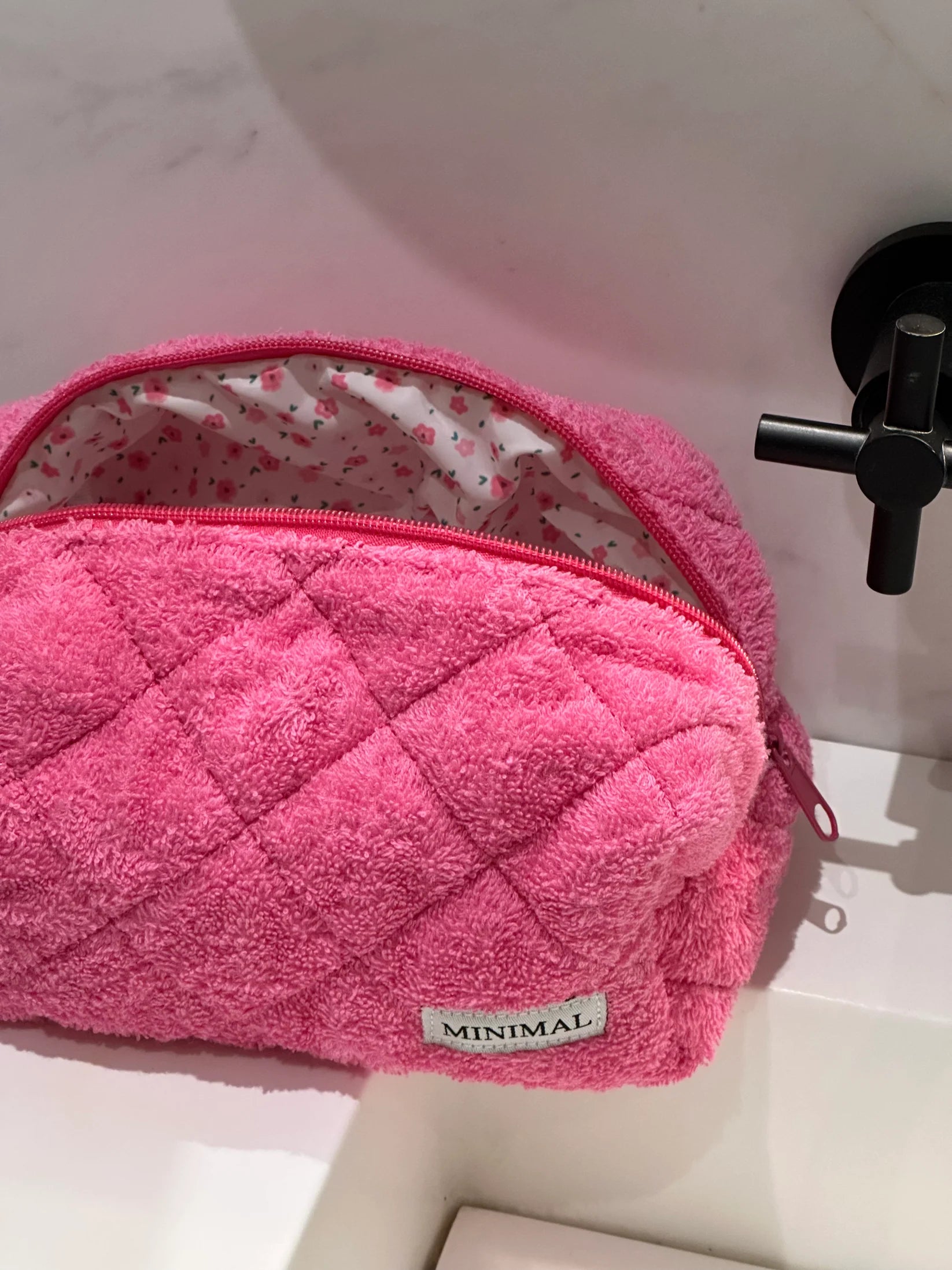 Pink Terry Makeup Bag – Large