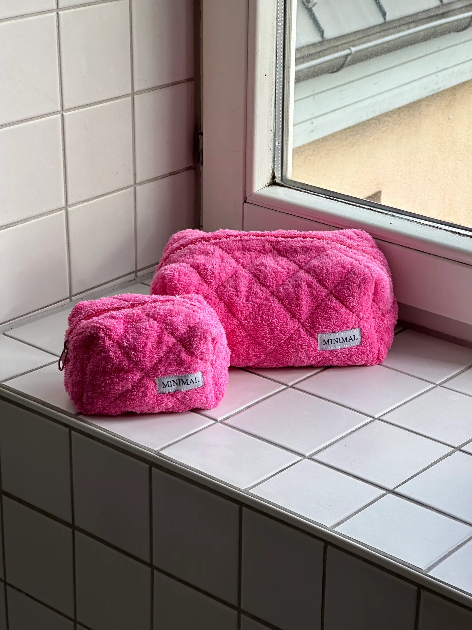 Pink Terry Makeup Bag – Small