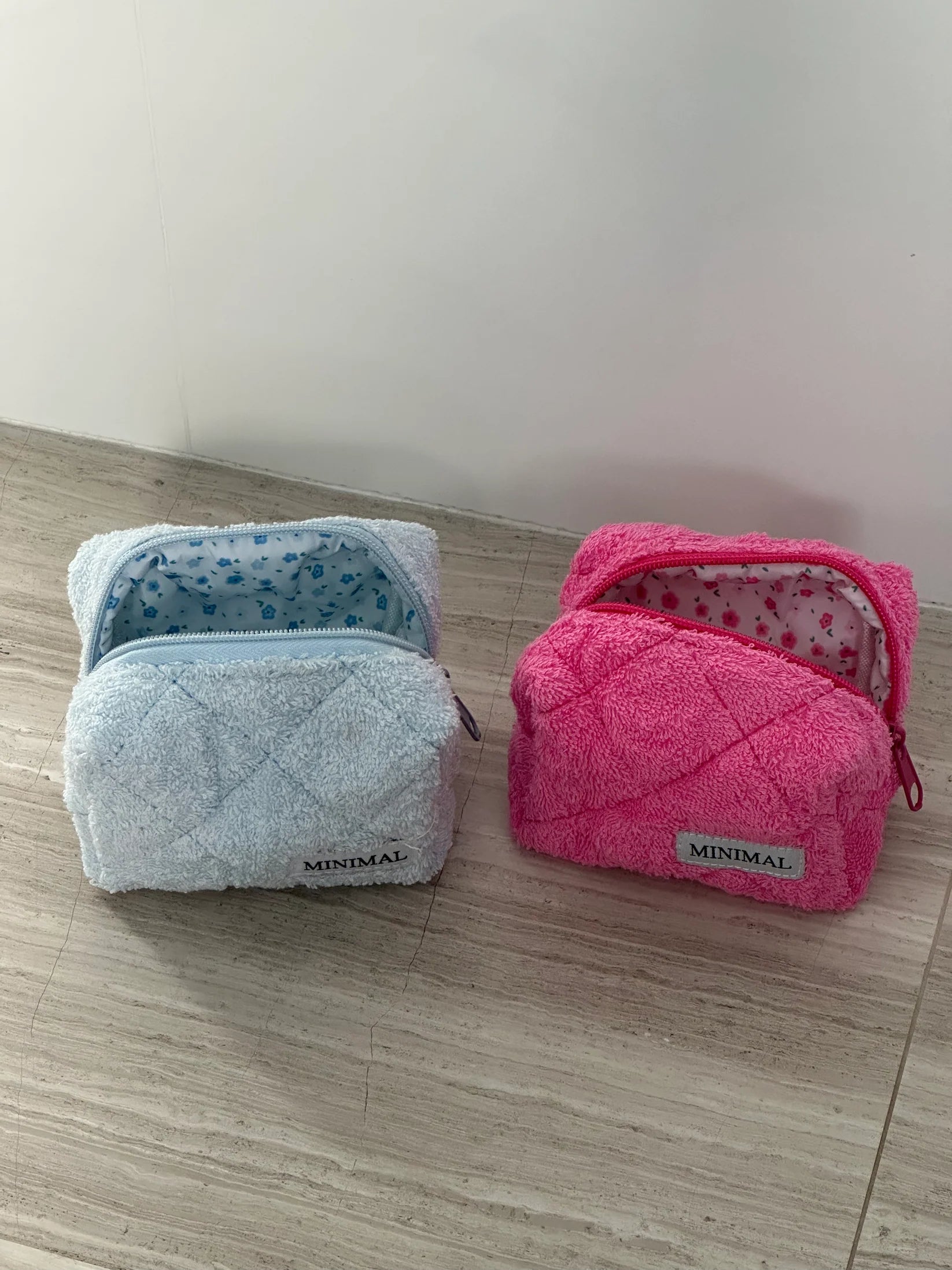 Blue Terry Makeup Bag – Small