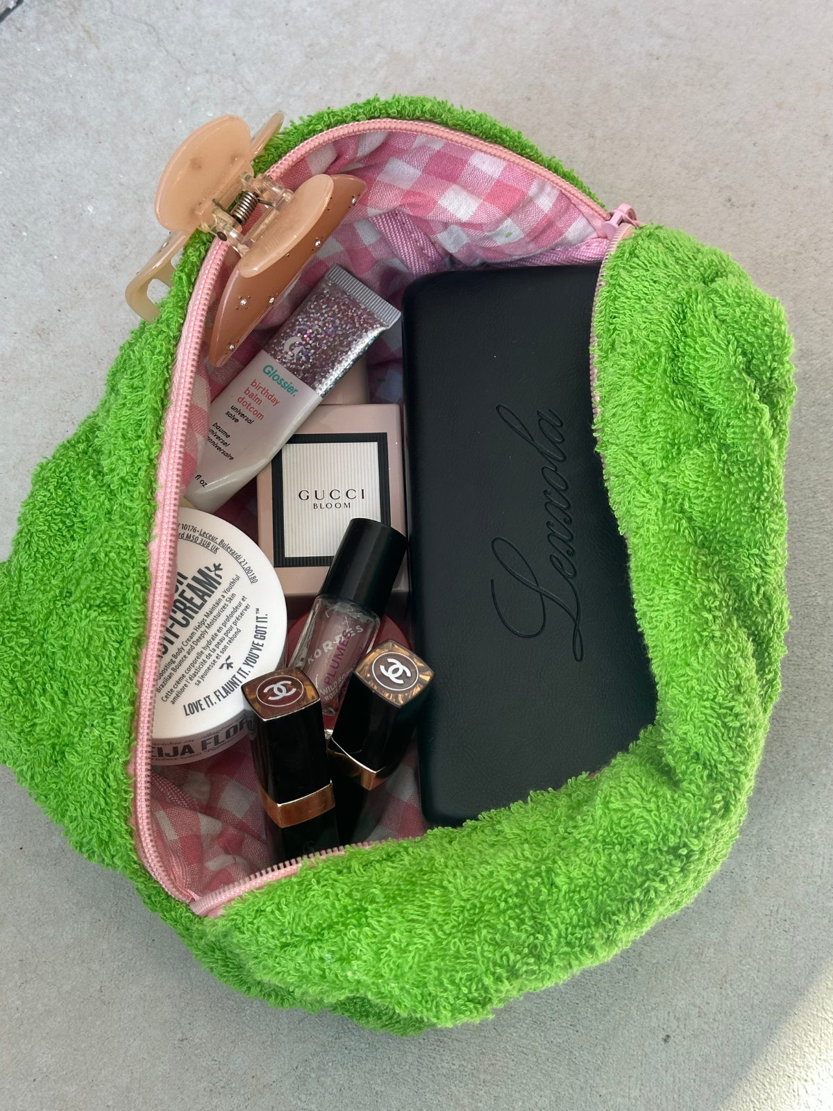 Green Terry Makeup Bag – Large