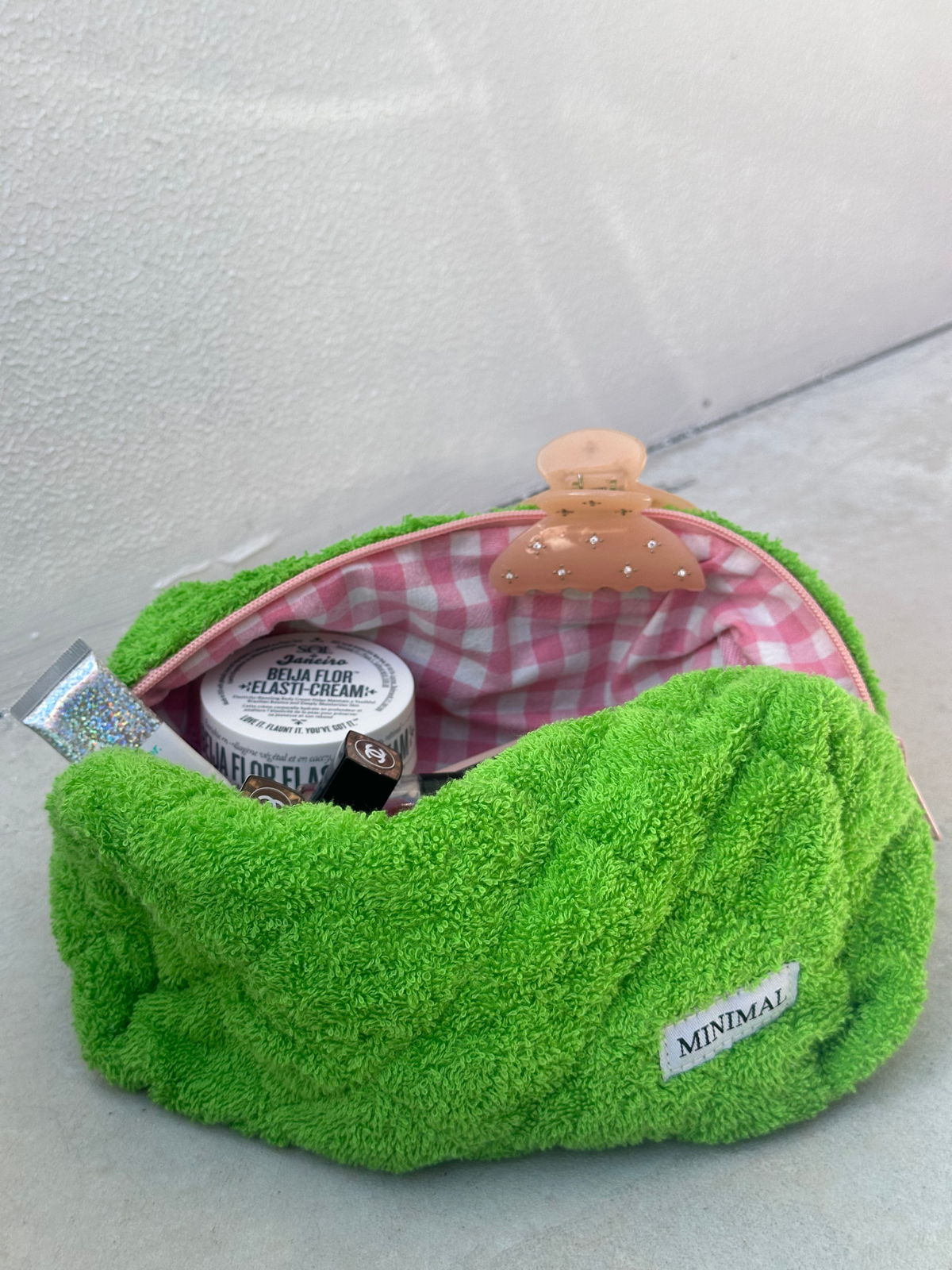 Green Terry Makeup Bag – Large