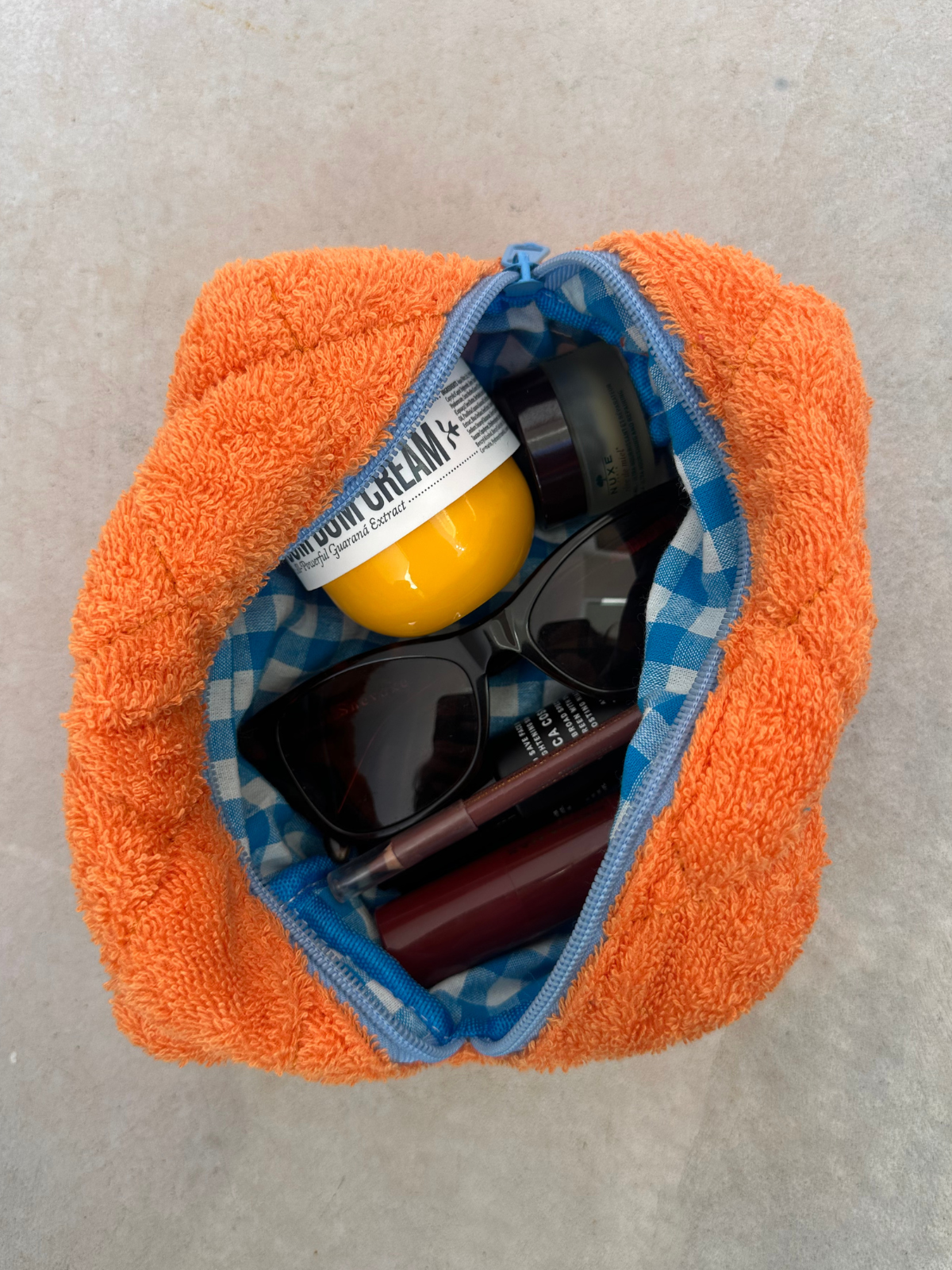 Orange Terry Makeup Bag – Medium