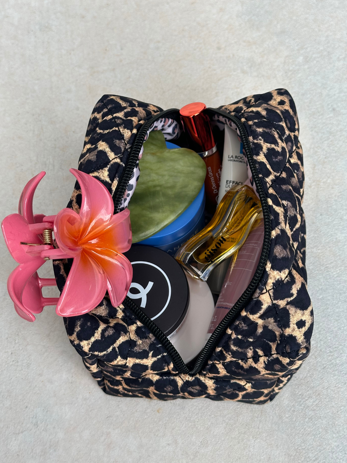 Leopard Quilted Makeup Bag – Medium