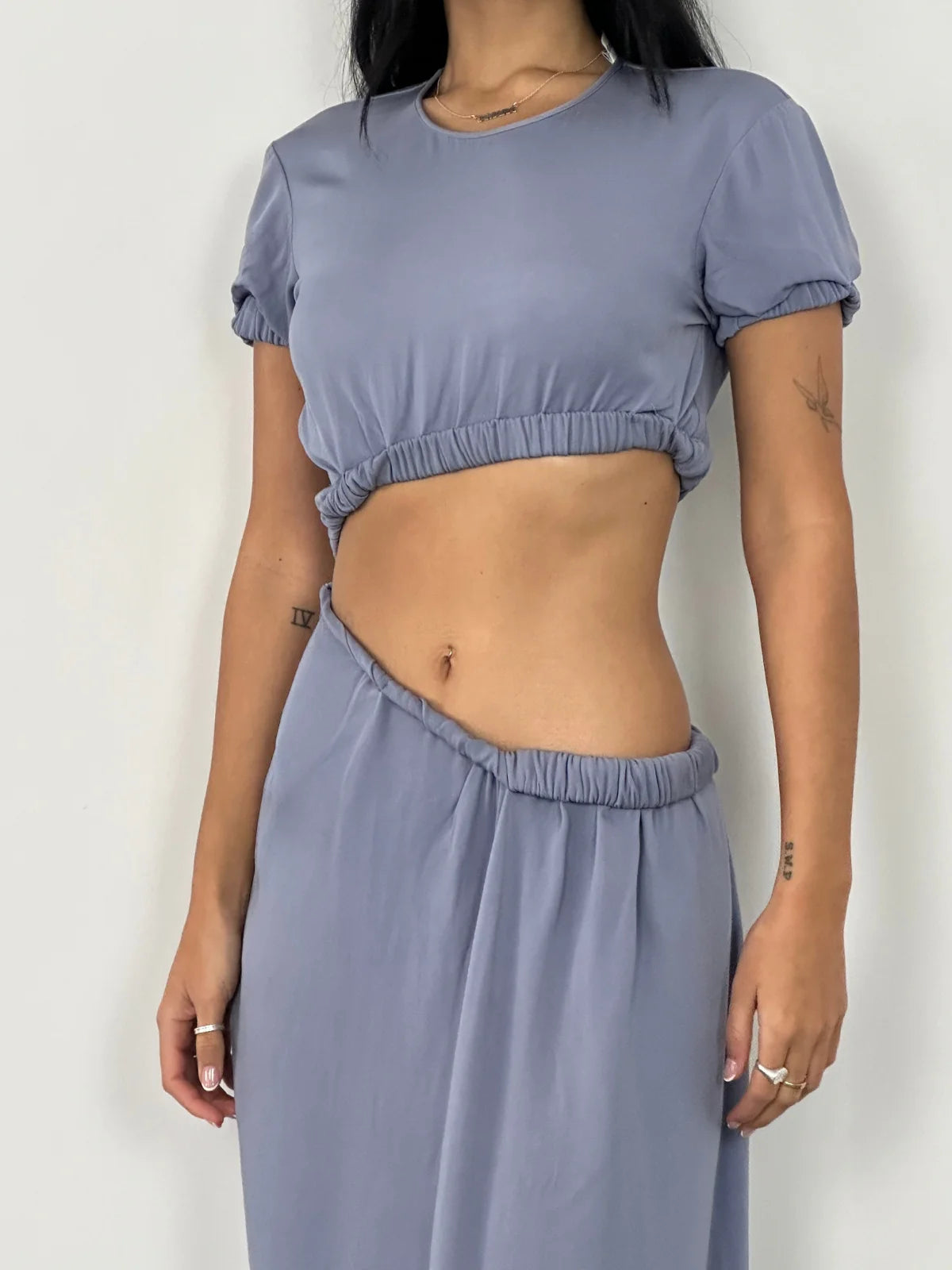 Pique Maxi Dress - Blue