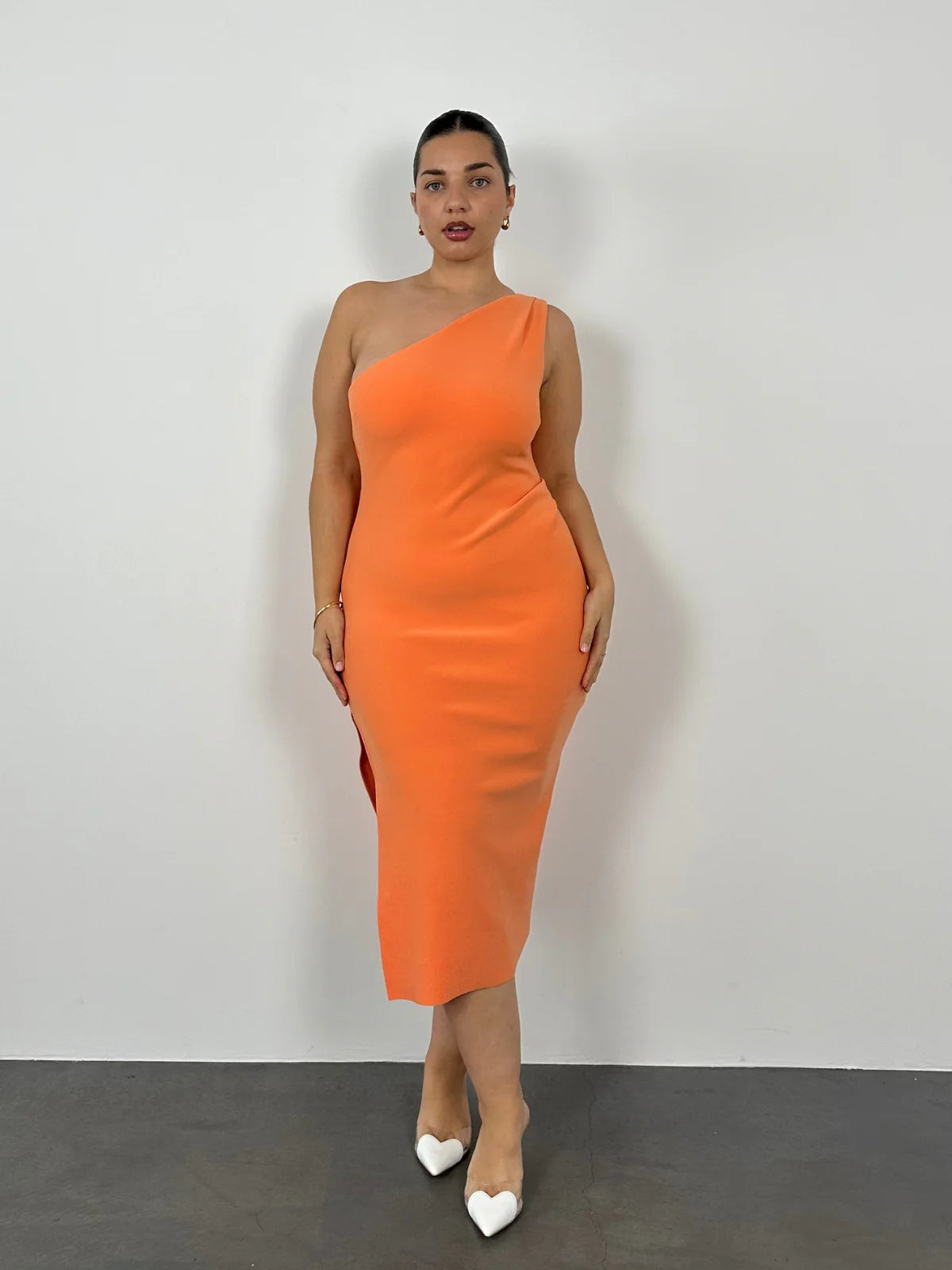 Clover Midi Dress - Orange