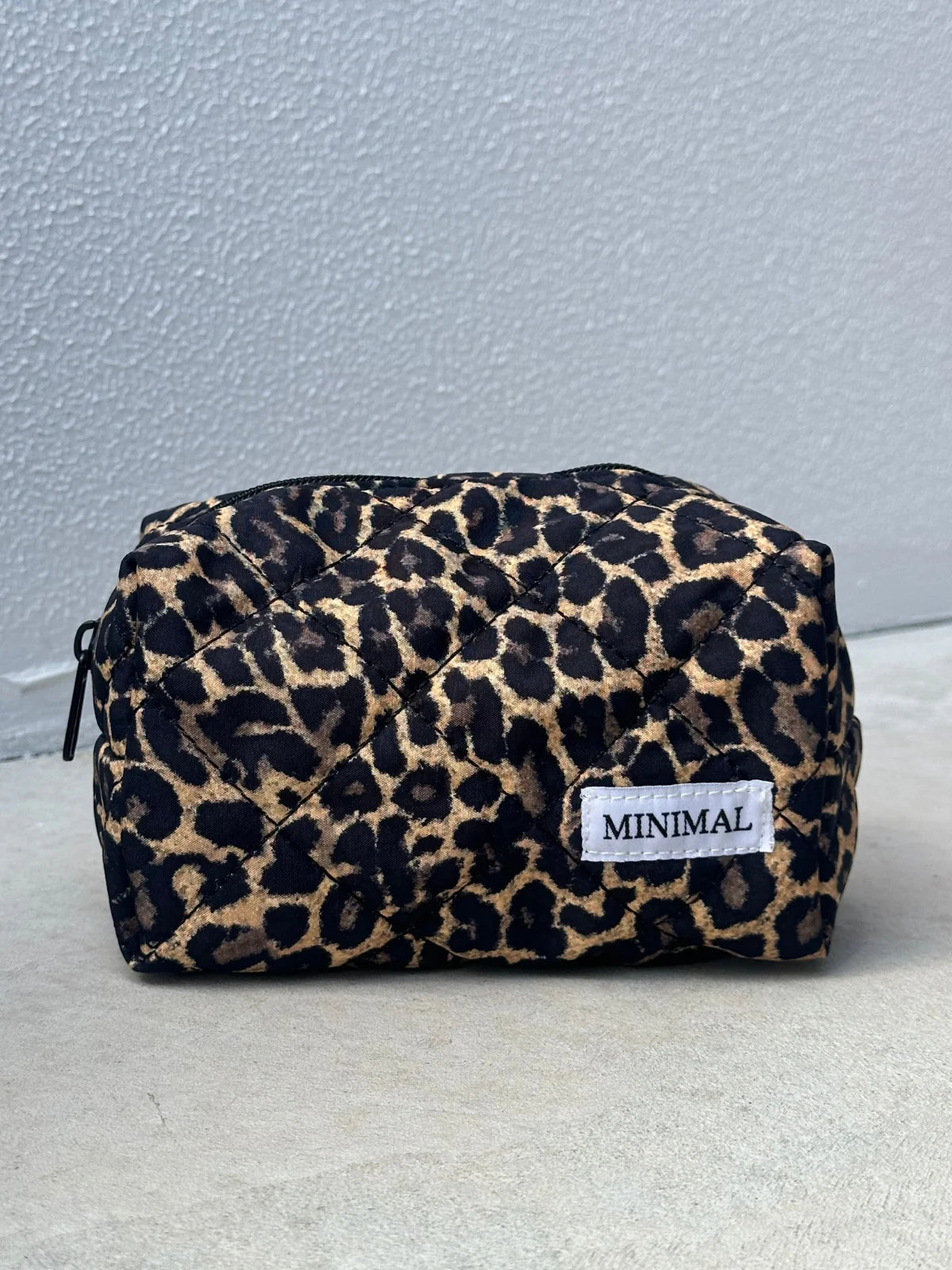 Leopard Quilted Makeup Bag – Medium