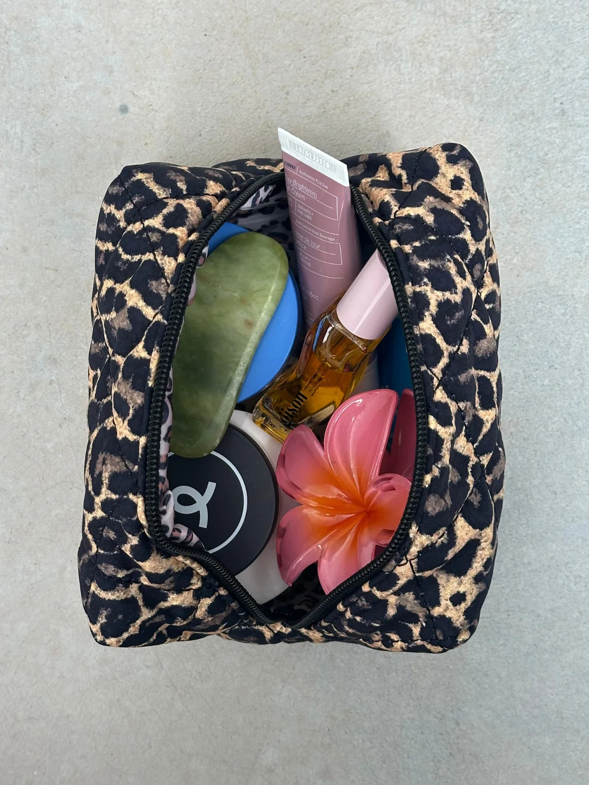 Leopard Quilted Makeup Bag – Medium