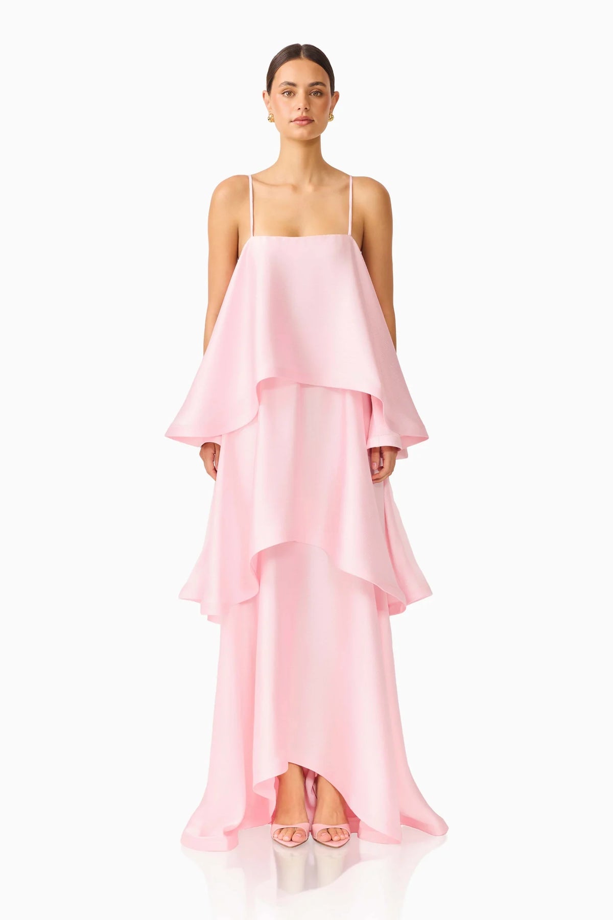 TILLY TIERED MAXI DRESS - PALE PINK