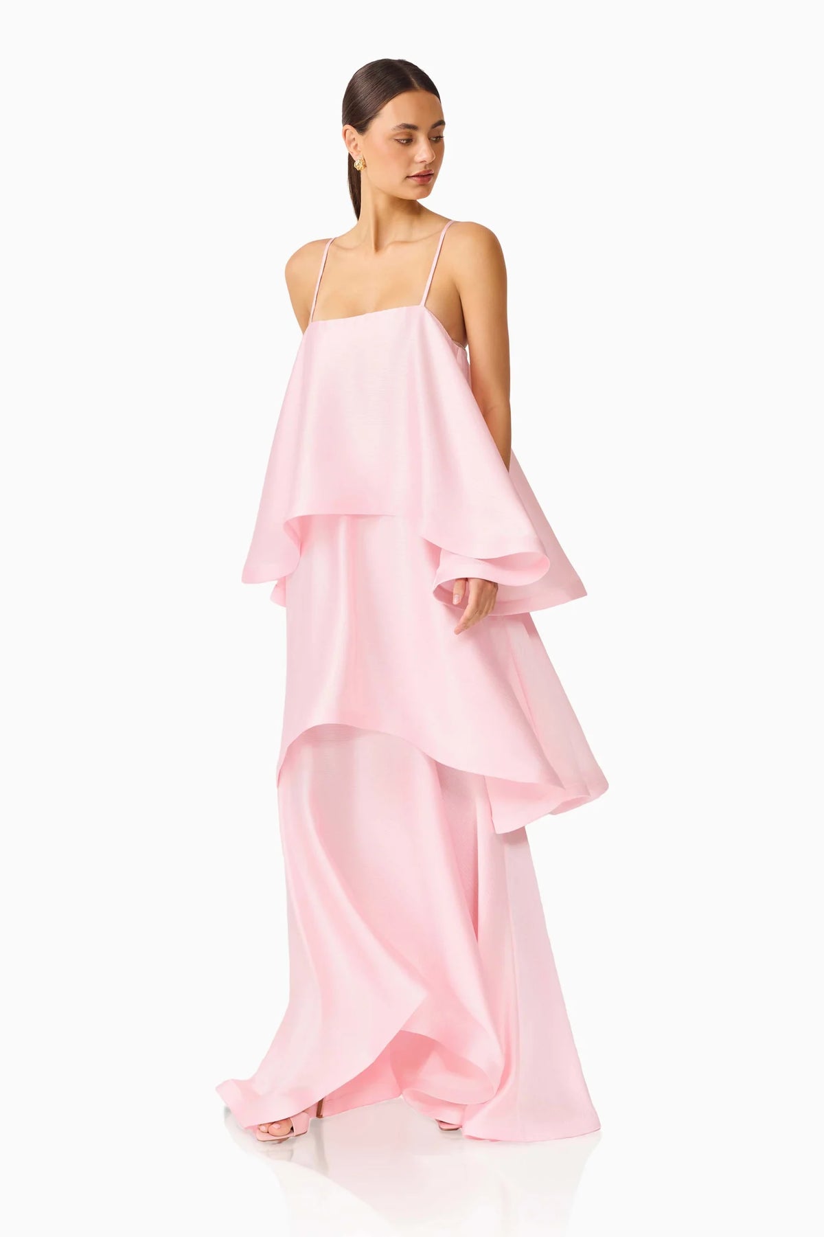 TILLY TIERED MAXI DRESS - PALE PINK