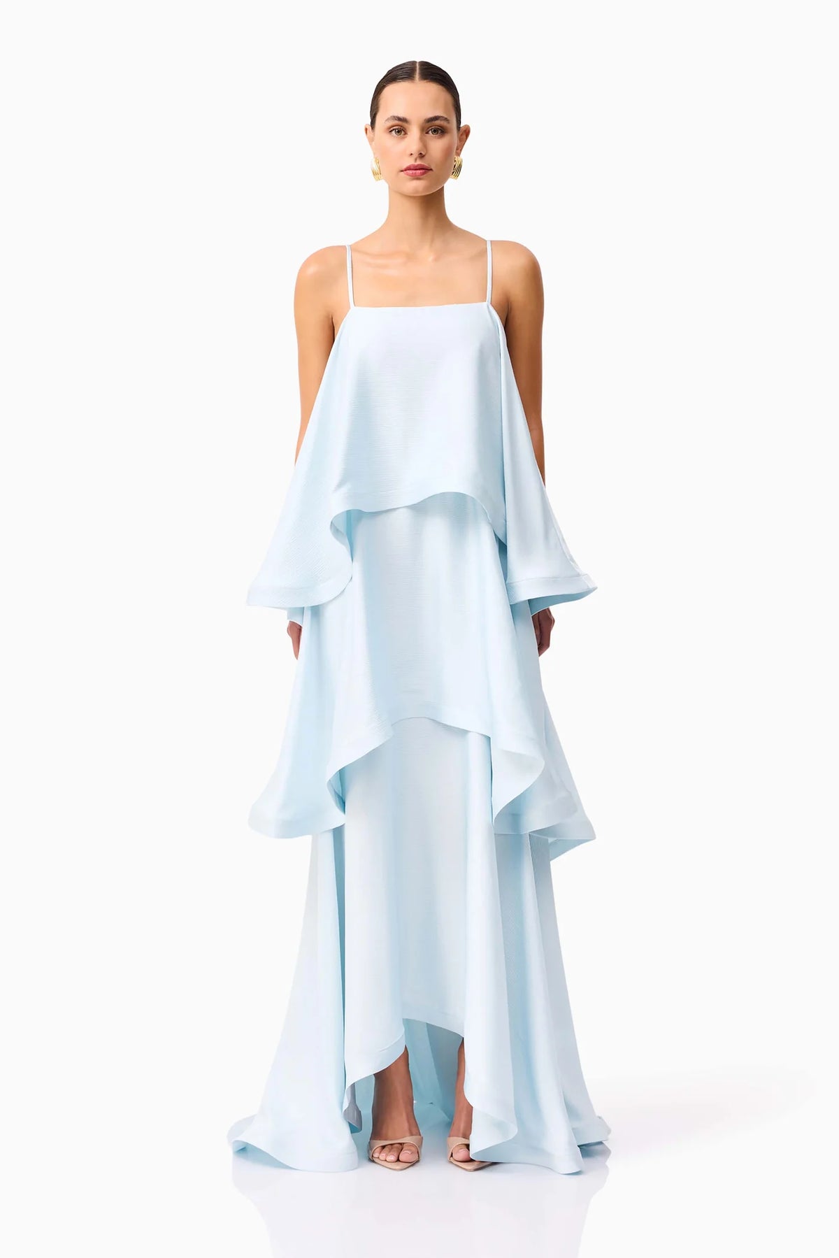 TILLY TIERED MAXI DRESS - PALE BLUE