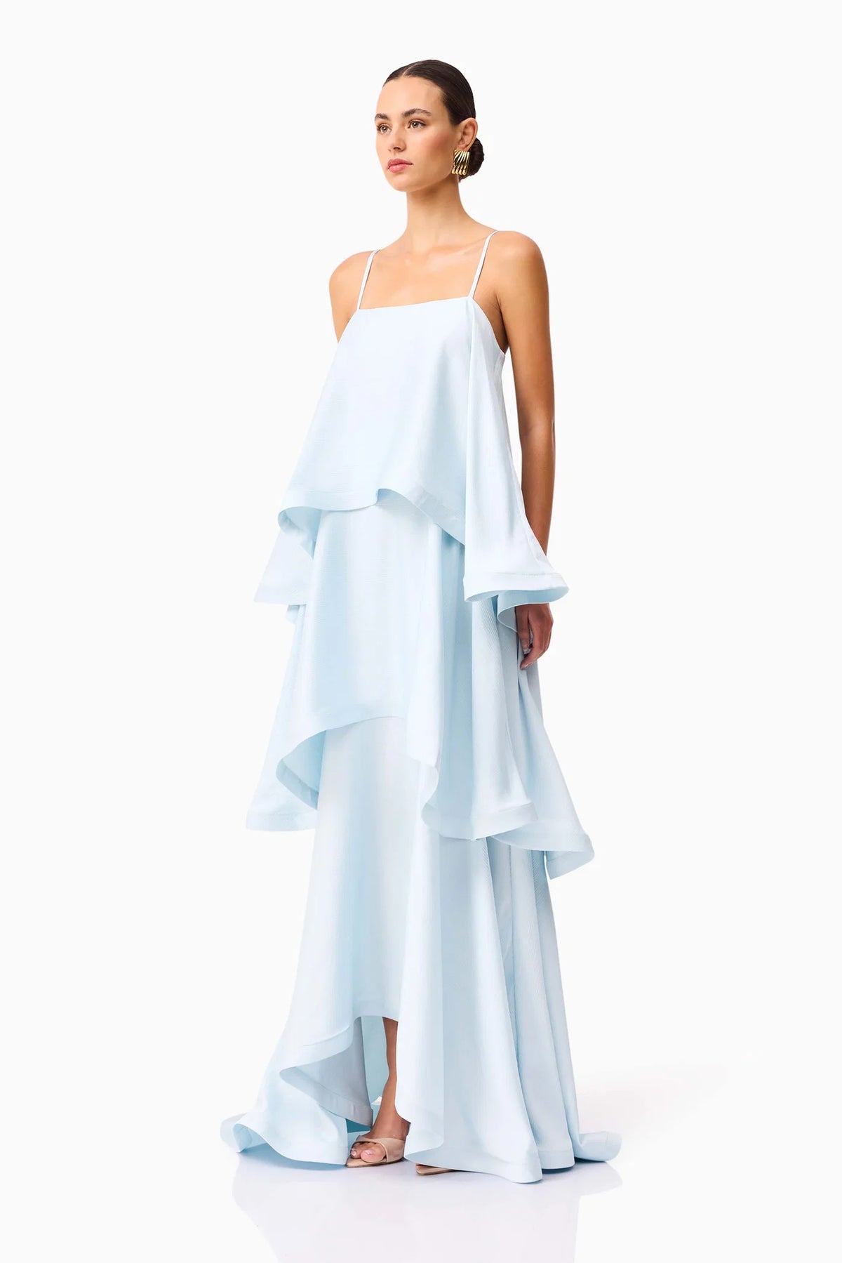 TILLY TIERED MAXI DRESS - PALE BLUE