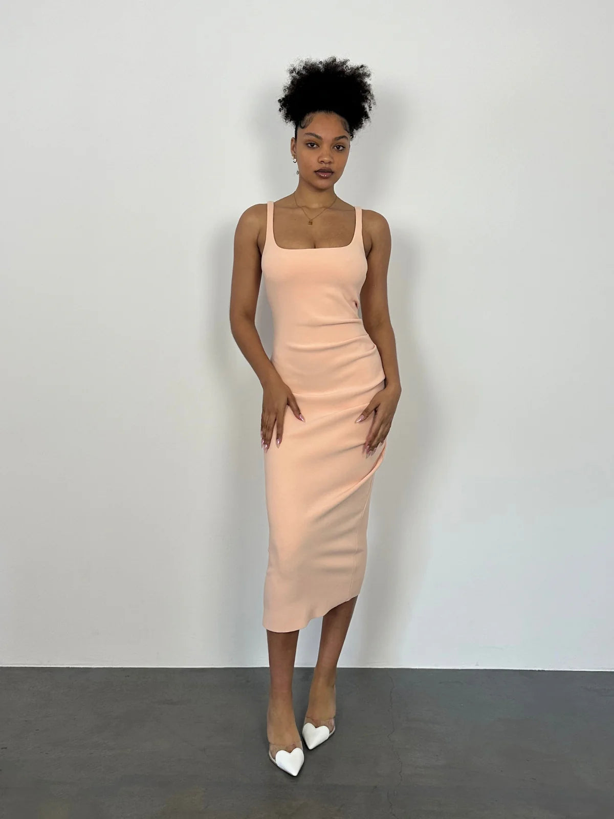Maddison Tuck Dress - Peach